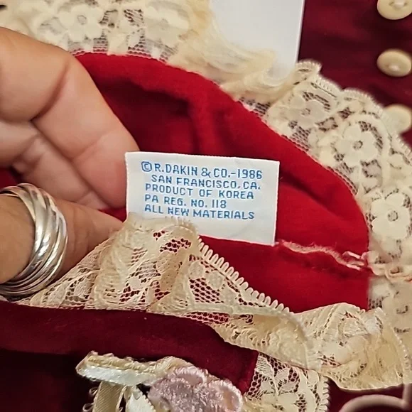 Vintage R. Dakin Stockings Christmas Victorian Boots Lace 1986 - Picture 7 of 9